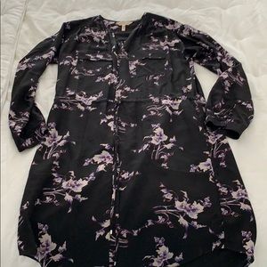 Rebecca Taylor Dark Floral Silk Dress